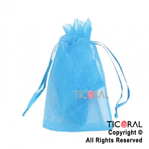 BOLSA TURQUESA ORGANZA 20X13CM HS2626-14 x 1